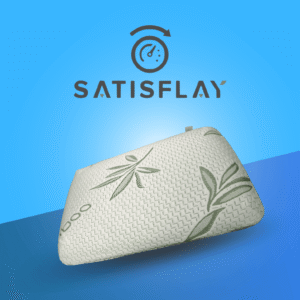 Satisflay ergonomic memory-foam pillow with cooling bamboo-blend cover and leaf design